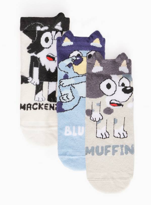 Bluey Print Ankle Socks 3 Pack 12.5-3.5